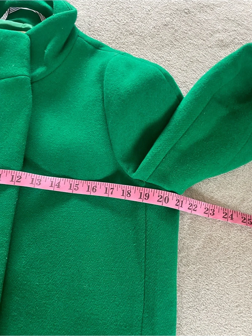 J. Crew Wool Blend Funnel Neck Kelly Green City Coat Size 8 Old Money Preppy - Picture 8 of 10